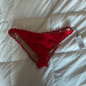 Red, Ruffled Bikini Bottom